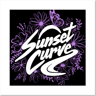 Sunset Curve - Purple Florals Posters and Art